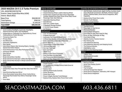 Used 2025 MAZDA CX-5 2.5 Turbo w/ Premium Package AWD/4WD image 4