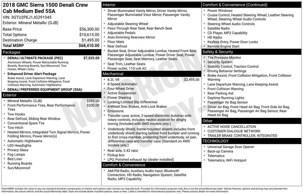 Certified 2018 GMC Sierra 1500 Denali w/ Denali Ultimate Package AWD/4WD image 45