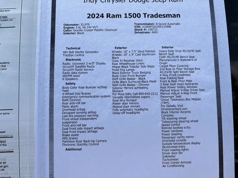 Used 2024 RAM 1500 Tradesman w/ Night Edition AWD/4WD image 29
