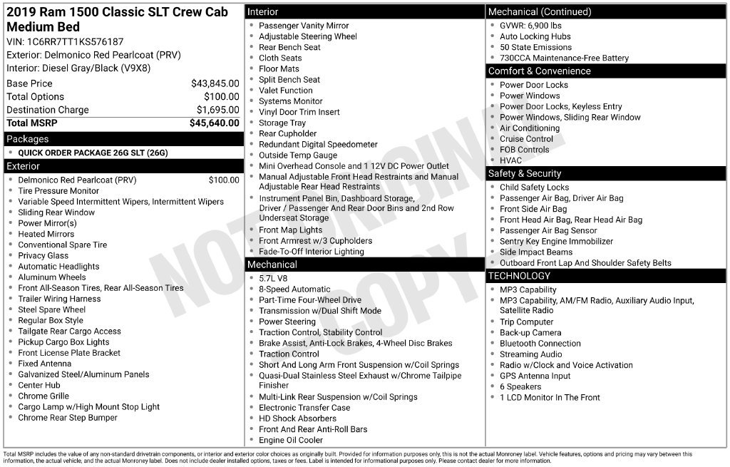 Used 2019 RAM 1500 Classic SLT AWD/4WD image 5