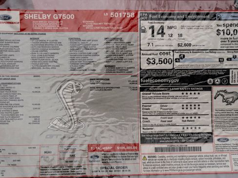 Used 2020 Ford Mustang Shelby GT500 w/ Carbon Fiber Track Pack RWD image 62
