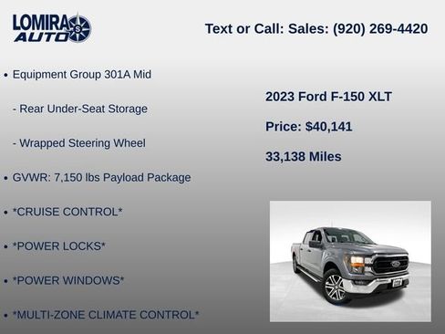 Used 2023 Ford F150 XLT w/ Equipment Group 301A Mid AWD/4WD image 14