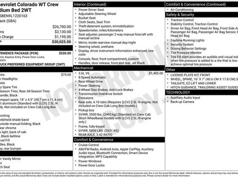 Used 2020 Chevrolet Colorado W/T w/ WT Convenience Package RWD image 8