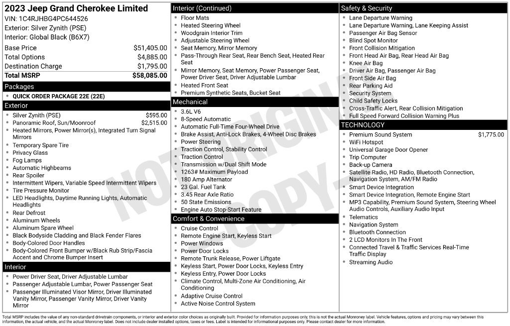 Used 2023 Jeep Grand Cherokee Limited AWD/4WD image 7