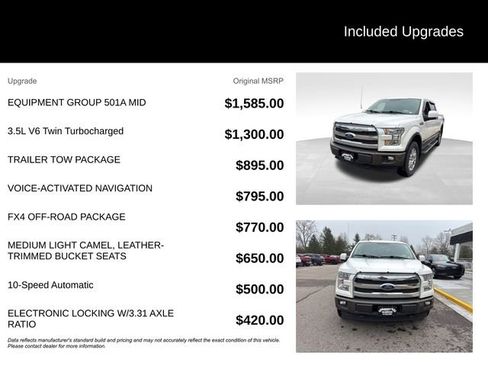 Used 2017 Ford F150 Lariat w/ Equipment Group 501A Mid image 8