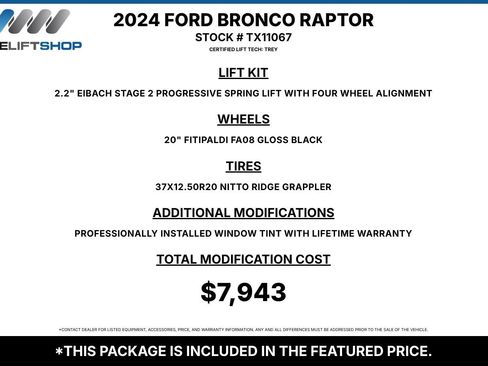 Used 2024 Ford Bronco Raptor AWD/4WD image 1