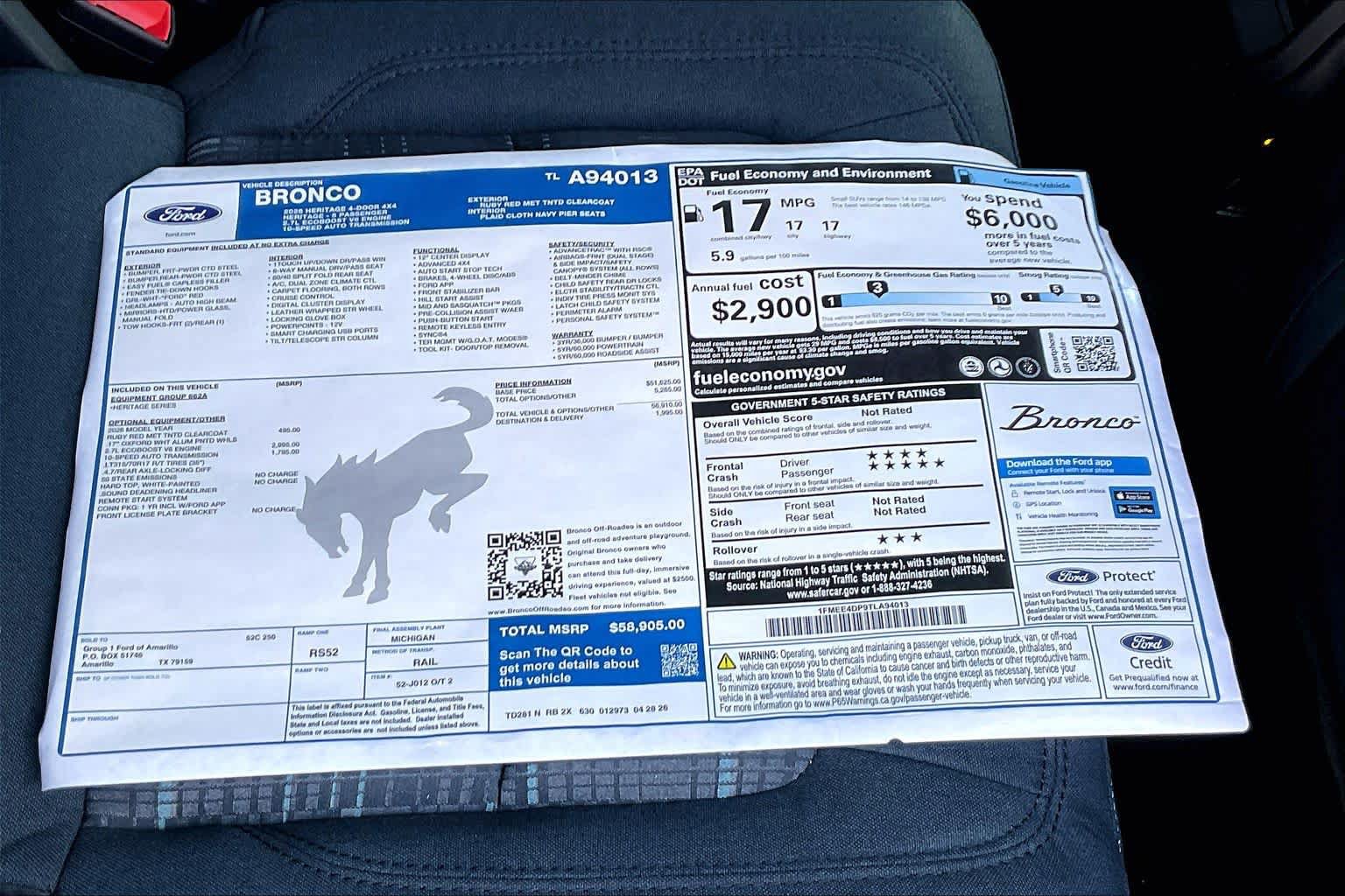 New 2026 Ford Bronco Heritage Edition AWD/4WD image 20