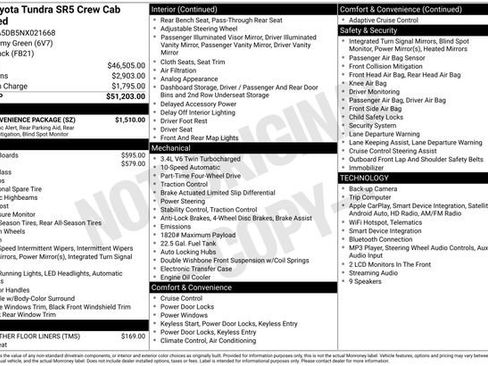Used 2022 Toyota Tundra SR5 w/ SR5 Convenience Package AWD/4WD image 10