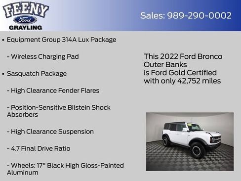 Used 2022 Ford Bronco Outer Banks w/ Sasquatch Package AWD/4WD image 18