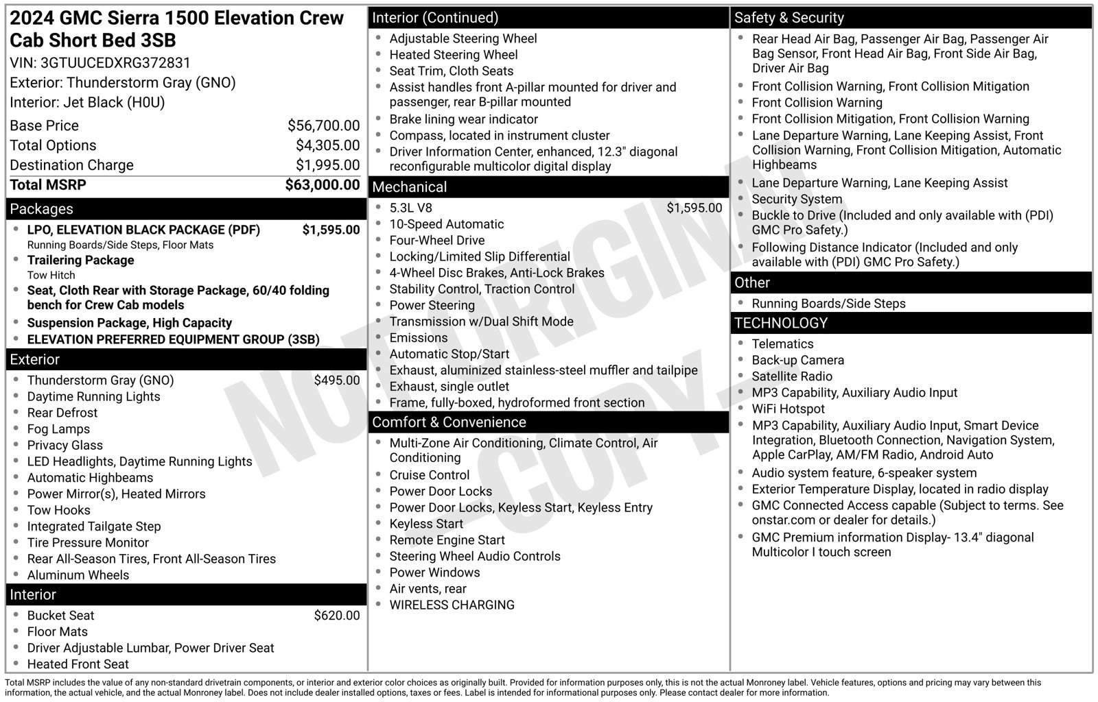 Used 2024 GMC Sierra 1500 Elevation w/ LPO, Elevation Black Package AWD/4WD image 19