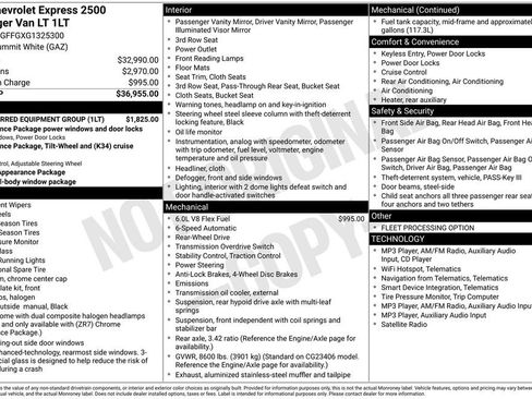 Used 2016 Chevrolet Express 2500 LT w/ LT Preferred Equipment Group RWD image 19