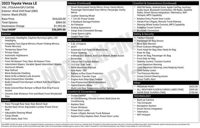 Used 2023 Toyota Venza LE AWD/4WD image 36
