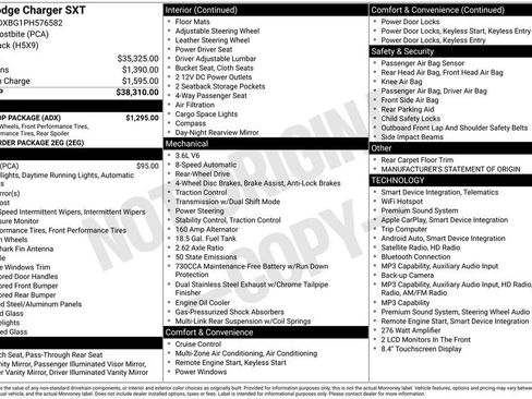 Used 2023 Dodge Charger SXT w/ Blacktop Package RWD image 3
