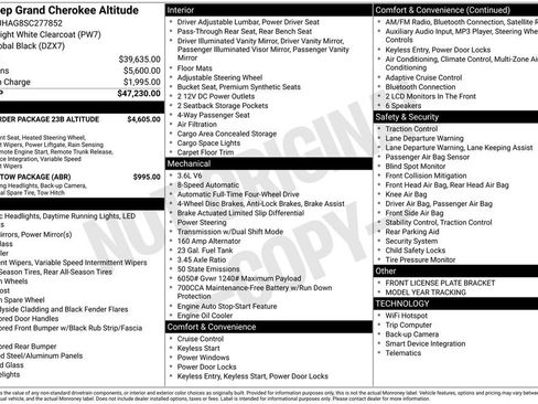 New 2025 Jeep Grand Cherokee Altitude AWD/4WD image 5