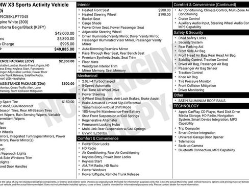 Used 2019 BMW X3 xDrive30i w/ Convenience Package image 3