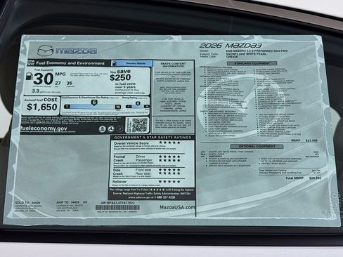 New 2026 MAZDA MAZDA3 2.5 S Sedan w/ Preferred Pkg FWD image 19