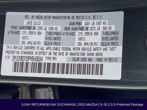 Used 2023 MAZDA CX-30 AWD 2.5 S w/ Preferred Package image 36