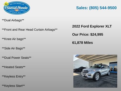 Used 2022 Ford Explorer XLT w/ Equipment Group 202A RWD image 6