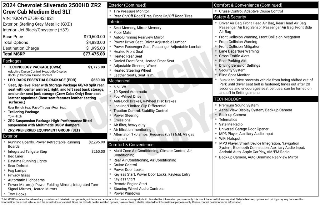 Used 2024 Chevrolet Silverado 2500 ZR2 w/ Technology Package AWD/4WD image 8