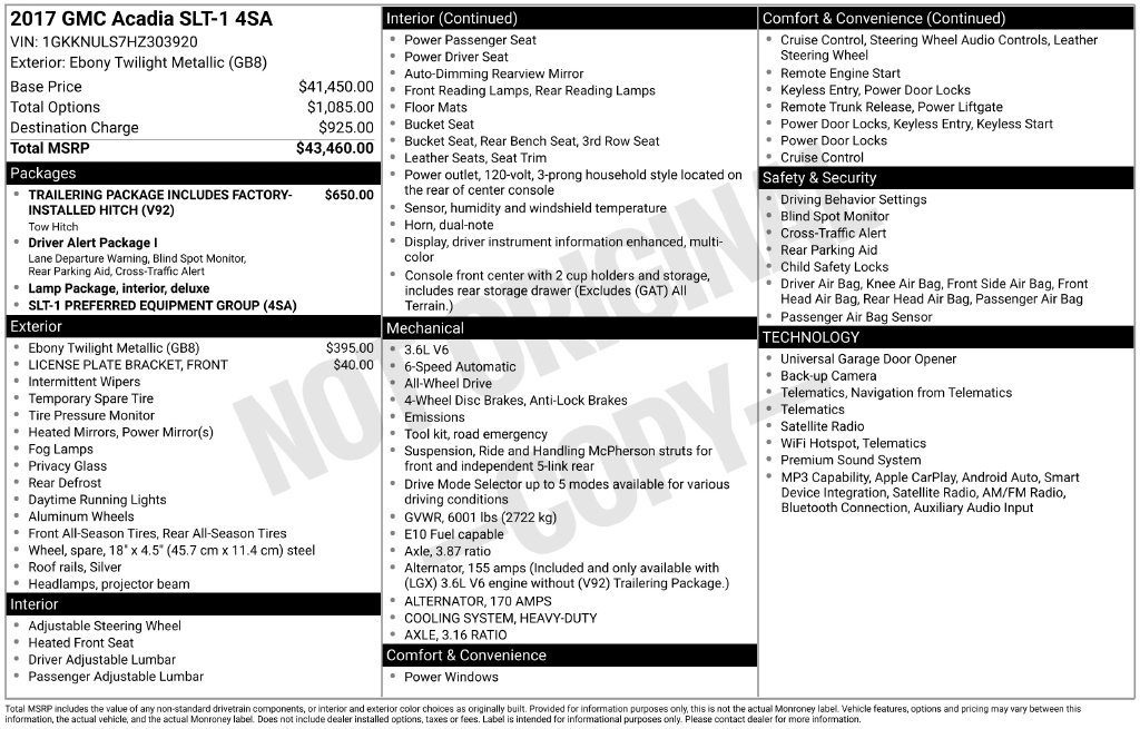 Certified 2017 GMC Acadia SLT AWD/4WD image 12