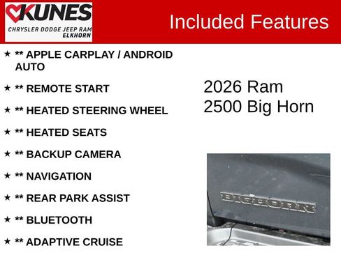 New 2026 RAM 2500 Big Horn image 2