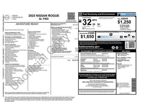 Used 2025 Nissan Rogue SL w/ Tech Package FWD image 3