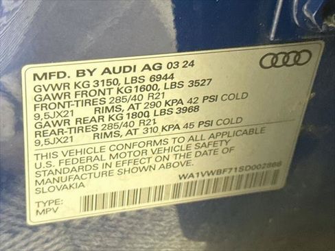 Certified 2025 Audi SQ7 Prestige AWD/4WD image 33