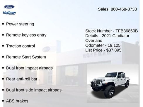 Used 2021 Jeep Gladiator Overland w/ LED Lighting Group AWD/4WD image 6