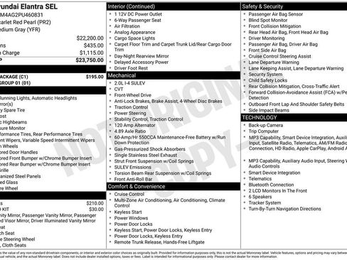 Used 2023 Hyundai Elantra SEL w/ Cargo Package FWD image 3