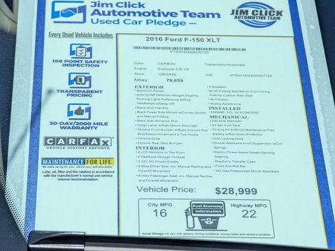 Used 2016 Ford F150 XLT w/ Equipment Group 302A Luxury AWD/4WD image 14