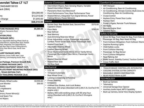 Used 2021 Chevrolet Tahoe LT w/ LT Signature Package image 1