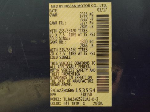 Used 2017 Nissan Murano Platinum w/ Platinum Technology Package image 33