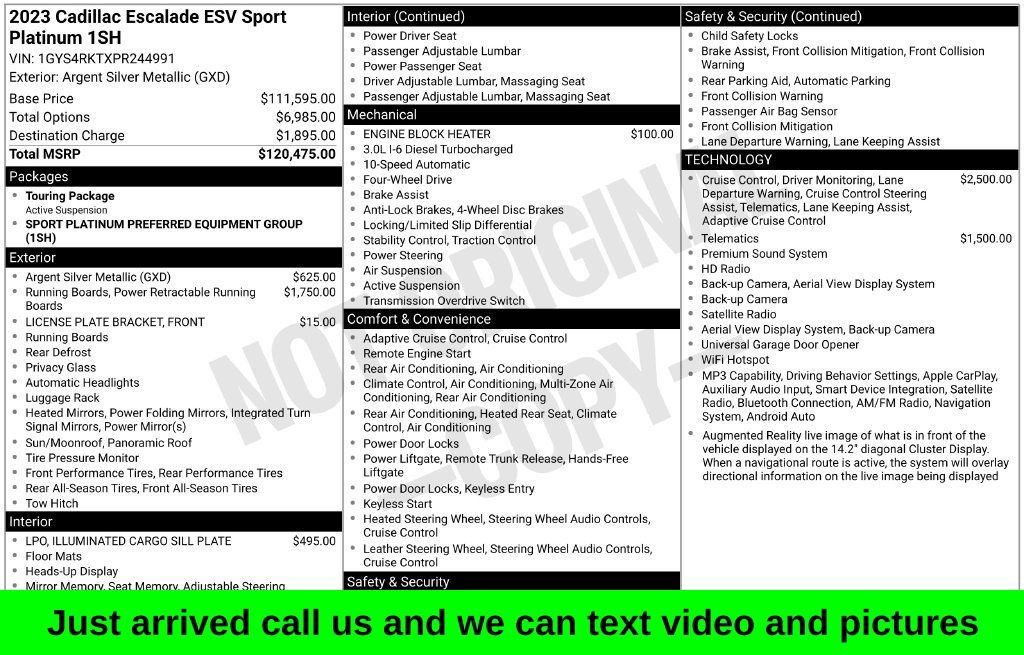 Used 2023 Cadillac Escalade ESV Sport Platinum AWD/4WD image 1