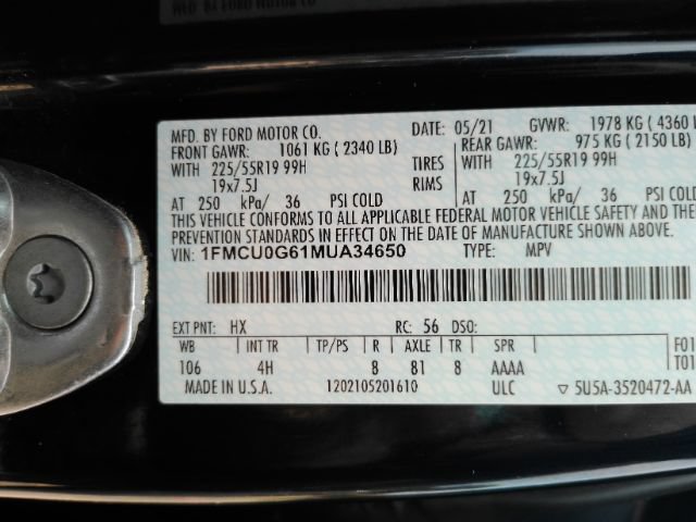 Used 2021 Ford Escape SE w/ SE Sport Appearance Package FWD image 51