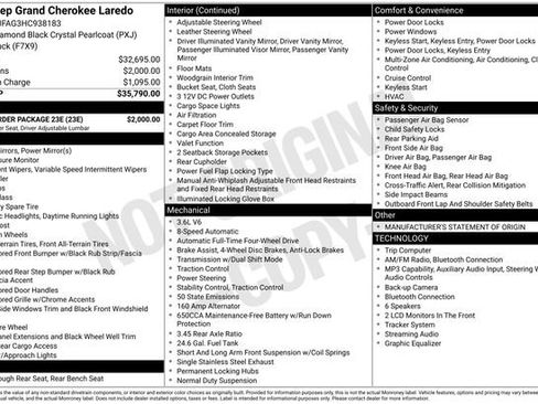 Used 2017 Jeep Grand Cherokee Laredo w/ Quick Order Package 23E AWD/4WD image 2