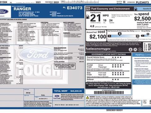 Used 2023 Ford Ranger XLT w/ Equipment Group 302A High AWD/4WD image 49