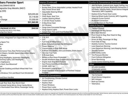 Used 2021 Subaru Forester Sport w/ Popular Package #2 AWD/4WD image 33