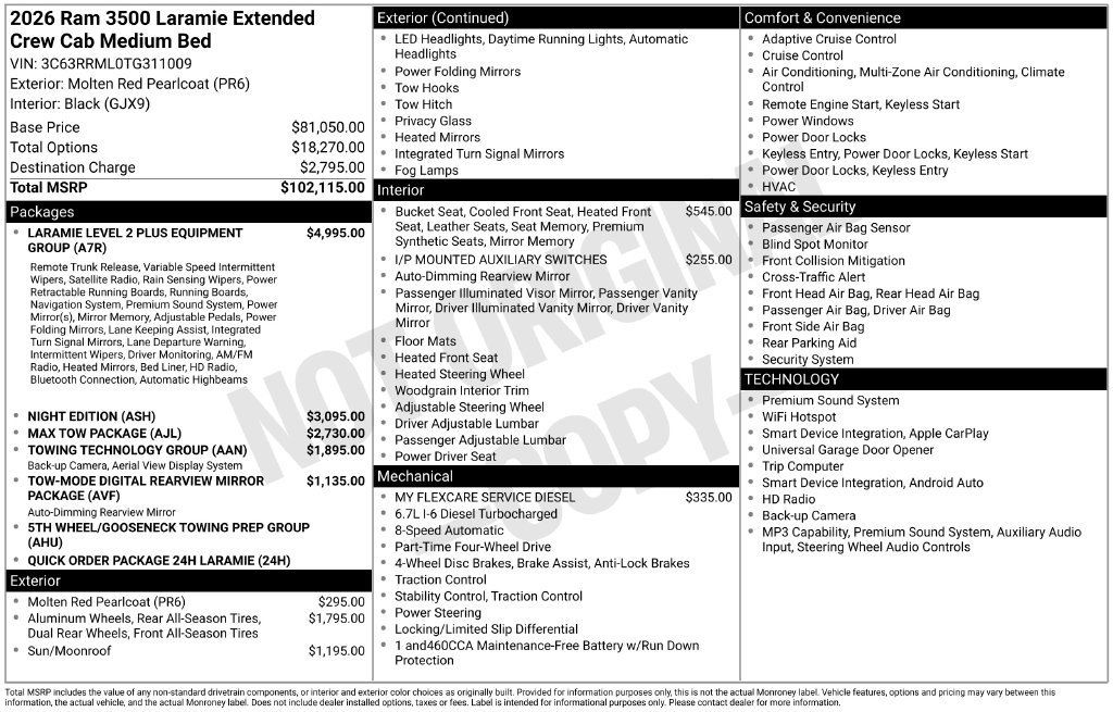 New 2026 RAM 3500 Laramie AWD/4WD image 3