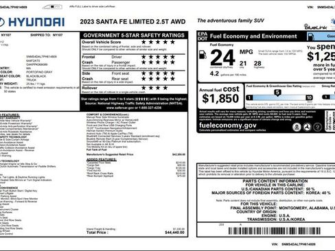 Used 2023 Hyundai Santa Fe Limited AWD/4WD image 3