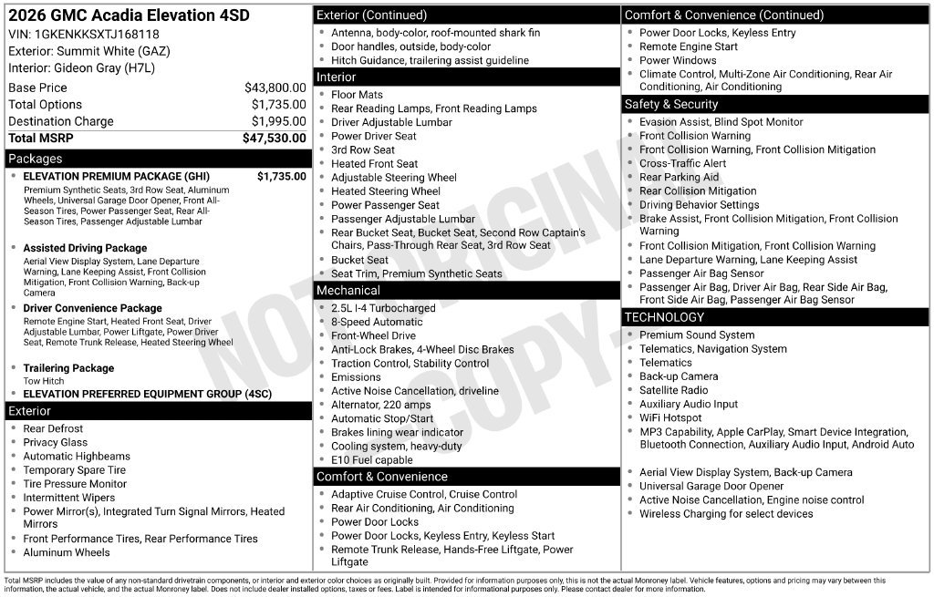 Used 2026 GMC Acadia Elevation w/ Elevation Premium Package FWD image 23