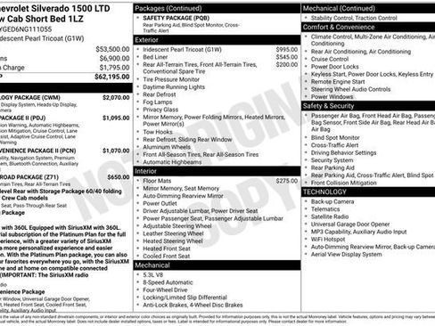Used 2022 Chevrolet Silverado 1500 LTZ w/ Technology Package AWD/4WD image 69