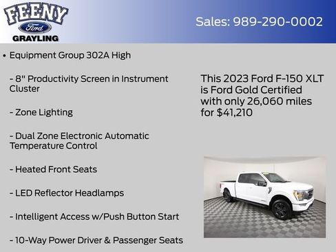 Certified 2023 Ford F150 XLT w/ Equipment Group 302A High image 13