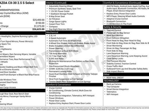 Used 2023 MAZDA CX-30 AWD 2.5 S w/ Select Package image 34