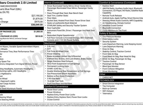 Used 2019 Subaru Crosstrek 2.0i Limited w/ Moonroof Package image 6