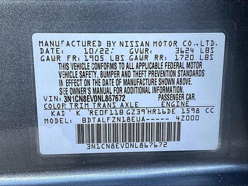 Used 2022 Nissan Versa SV w/ Electronics Package image 37