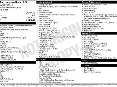Used 2017 Subaru Impreza 2.0i image 12