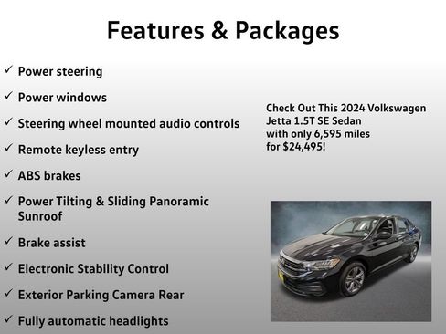 Used 2024 Volkswagen Jetta SE w/ Panoramic Sunroof Package FWD image 8