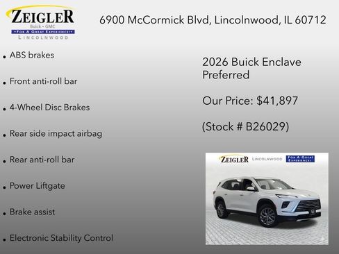 New 2026 Buick Enclave Preferred w/ LPO, Floor Liner Package FWD image 30