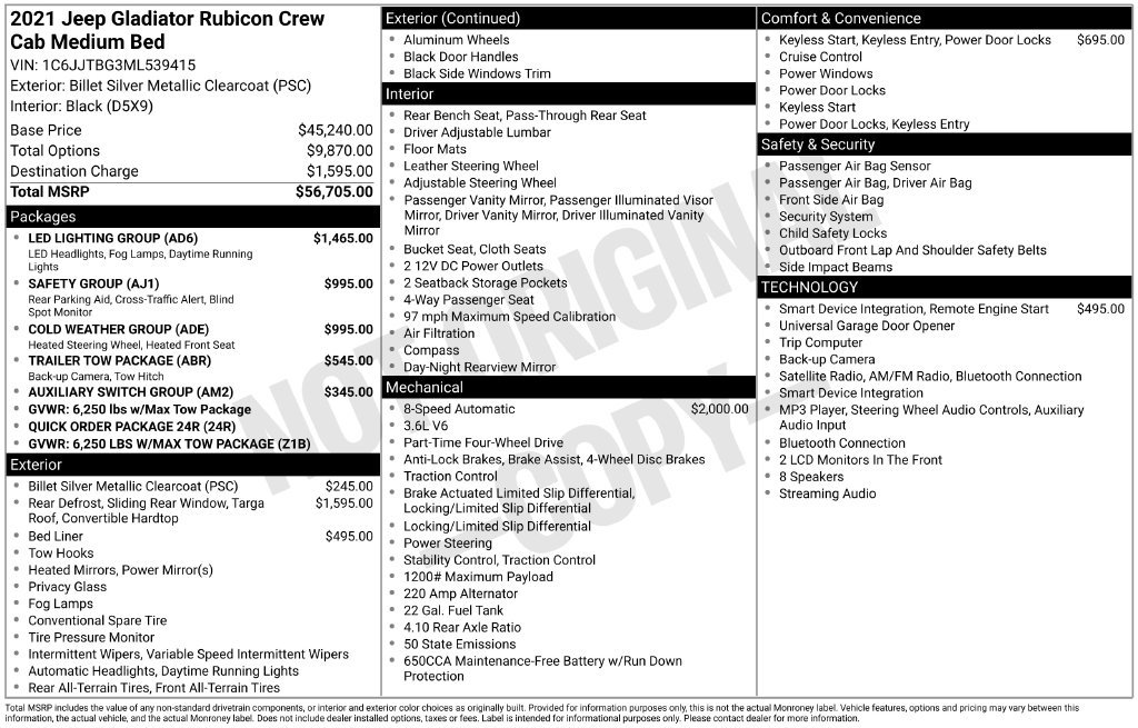 Used 2021 Jeep Gladiator Rubicon w/ LED Lighting Group AWD/4WD image 26