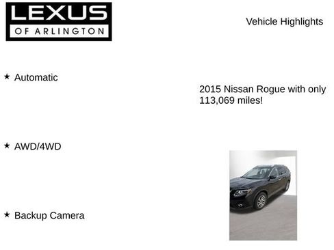 Used 2015 Nissan Rogue SL w/ SL Premium Package AWD/4WD image 7